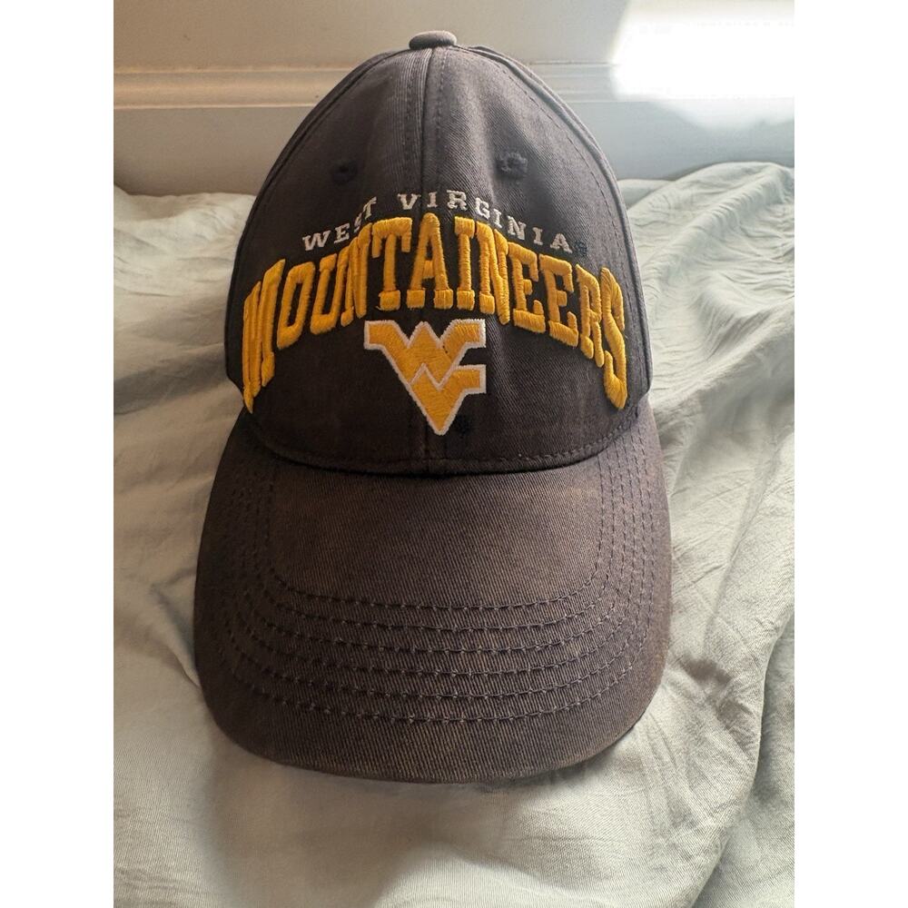 West Virginia Mountaineers Hat NCAA Adjustable Strapback Black Gold WVU Cap